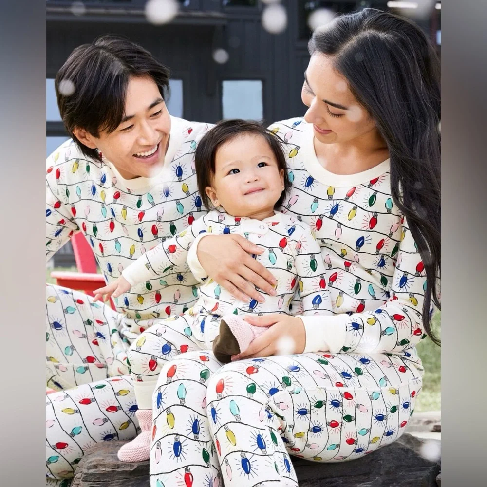 Hanna Andersson holiday lights 6/12m zipper romper